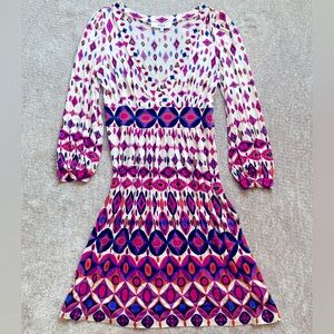 Tibi Abstract Print Long Sleeve‎ Dress – Size Small